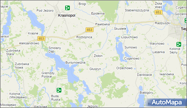 mapa Żłobin, Żłobin na mapie Targeo