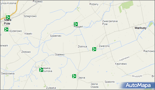 mapa Złotnica, Złotnica na mapie Targeo