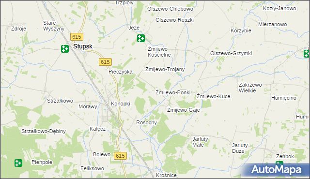 mapa Żmijewo-Ponki, Żmijewo-Ponki na mapie Targeo