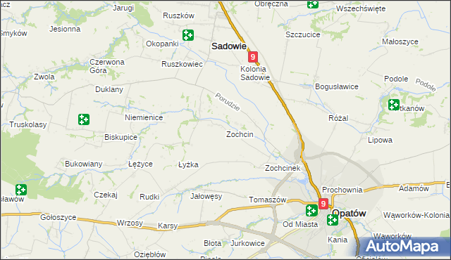 mapa Zochcin, Zochcin na mapie Targeo