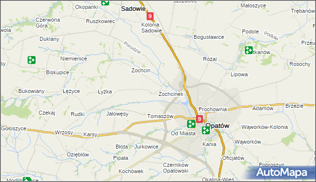 mapa Zochcinek, Zochcinek na mapie Targeo