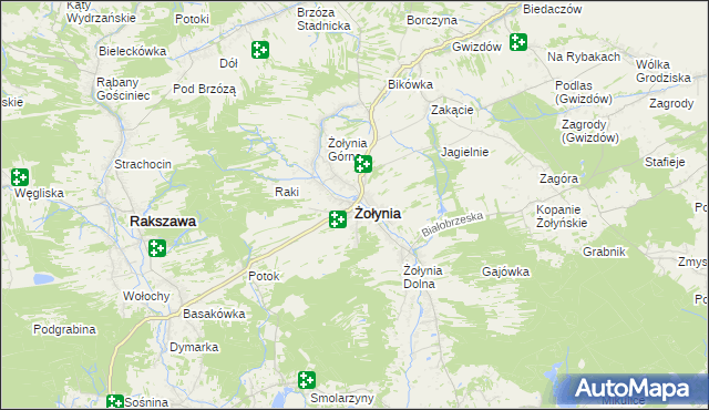 mapa Żołynia, Żołynia na mapie Targeo