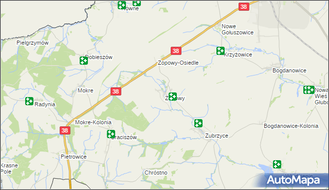 mapa Zopowy, Zopowy na mapie Targeo