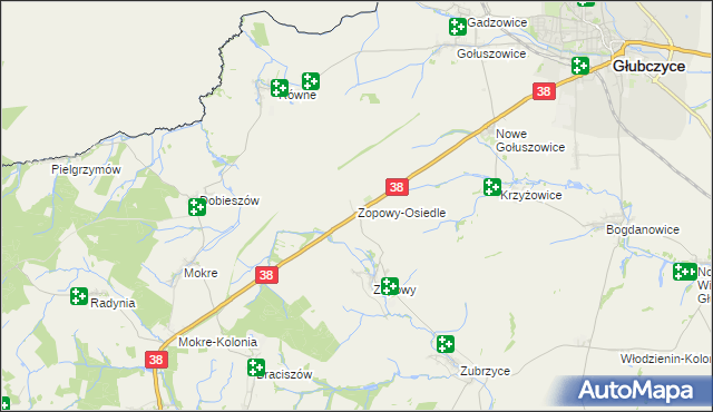 mapa Zopowy-Osiedle, Zopowy-Osiedle na mapie Targeo