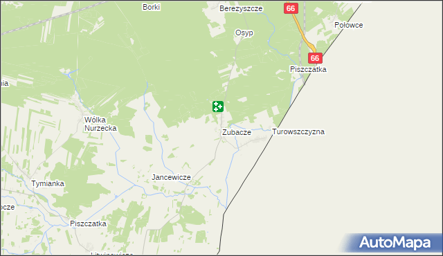 mapa Zubacze, Zubacze na mapie Targeo