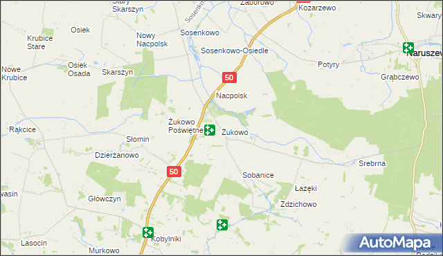 mapa Żukowo gmina Naruszewo, Żukowo gmina Naruszewo na mapie Targeo