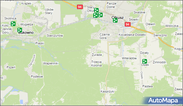 mapa Żurada, Żurada na mapie Targeo