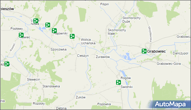 mapa Żurawlów, Żurawlów na mapie Targeo