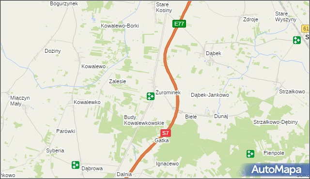 mapa Żurominek, Żurominek na mapie Targeo