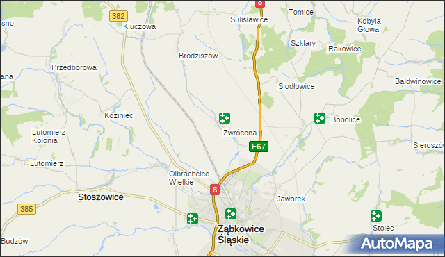 mapa Zwrócona, Zwrócona na mapie Targeo