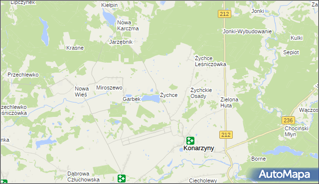 mapa Żychce, Żychce na mapie Targeo