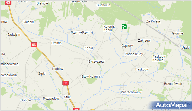 mapa Żyłki, Żyłki na mapie Targeo