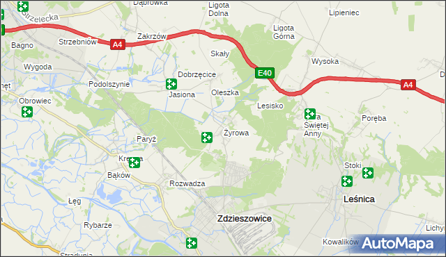 mapa Żyrowa, Żyrowa na mapie Targeo