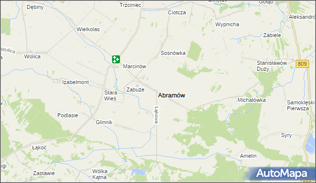 mapa Abramów powiat lubartowski, Abramów powiat lubartowski na mapie Targeo