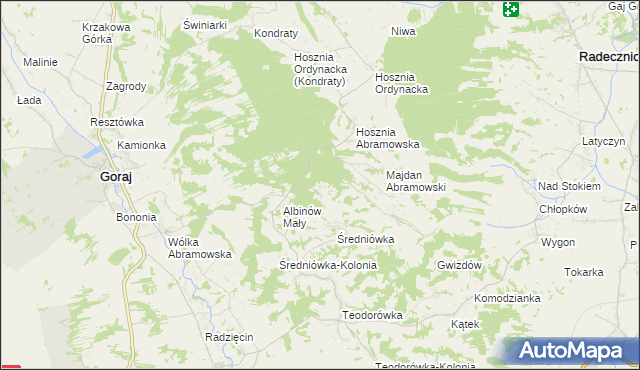 mapa Albinów Duży, Albinów Duży na mapie Targeo