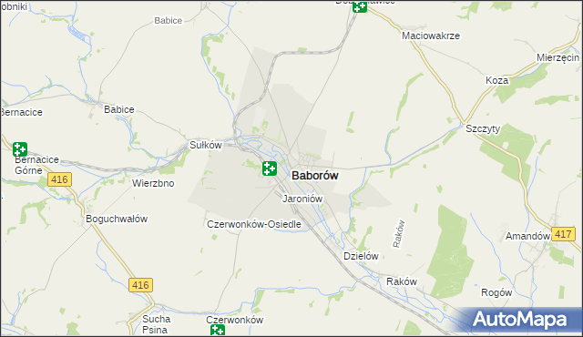 mapa Baborów, Baborów na mapie Targeo