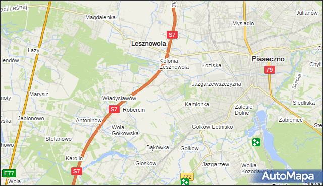 mapa Bobrowiec gmina Piaseczno, Bobrowiec gmina Piaseczno na mapie Targeo