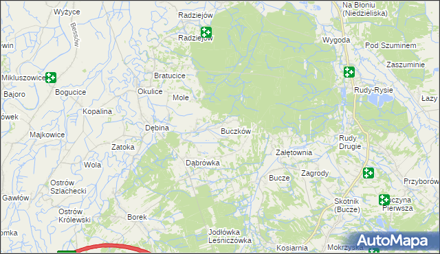 mapa Buczków gmina Rzezawa, Buczków gmina Rzezawa na mapie Targeo