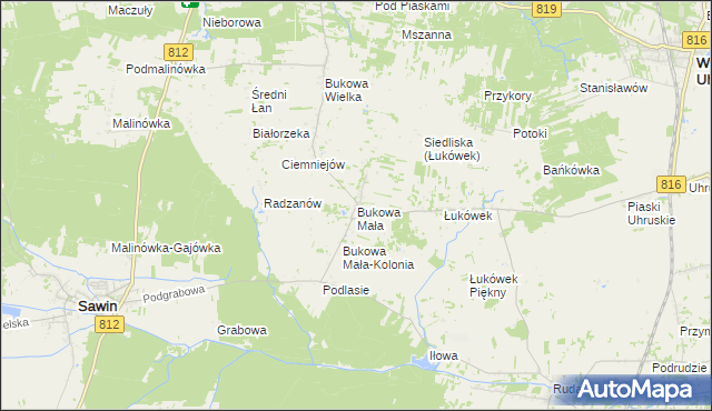 mapa Bukowa Mała, Bukowa Mała na mapie Targeo