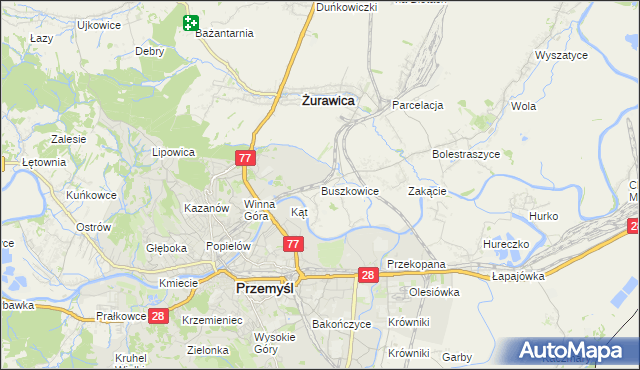 mapa Buszkowice gmina Żurawica, Buszkowice gmina Żurawica na mapie Targeo