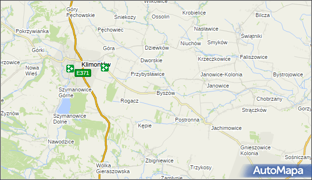 mapa Byszów, Byszów na mapie Targeo