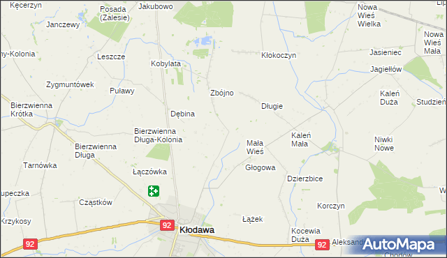 mapa Cegielnia gmina Kłodawa, Cegielnia gmina Kłodawa na mapie Targeo