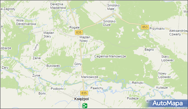 mapa Cegielnia-Markowicze, Cegielnia-Markowicze na mapie Targeo