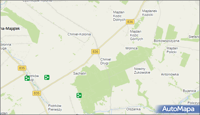 mapa Chmiel Drugi, Chmiel Drugi na mapie Targeo