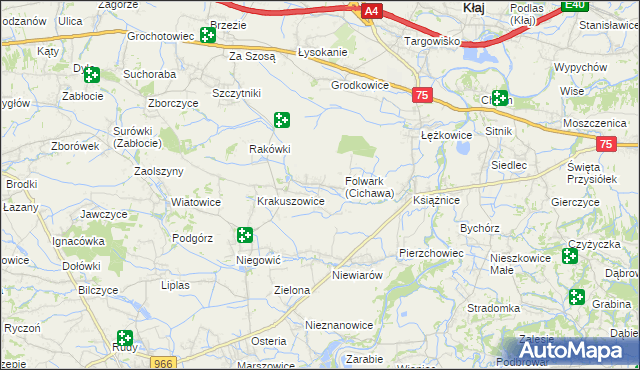 mapa Cichawa, Cichawa na mapie Targeo