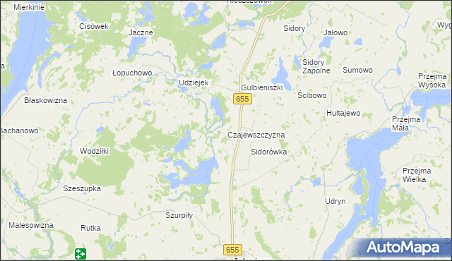 mapa Czajewszczyzna, Czajewszczyzna na mapie Targeo