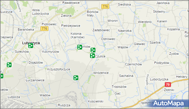 mapa Czulice, Czulice na mapie Targeo
