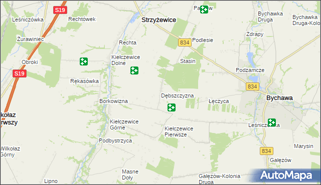 mapa Dębszczyzna, Dębszczyzna na mapie Targeo