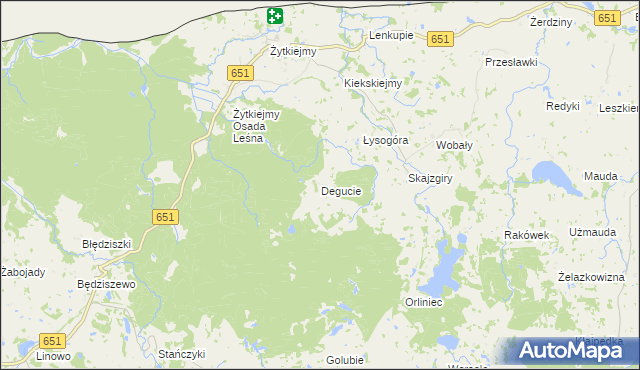 mapa Degucie gmina Dubeninki, Degucie gmina Dubeninki na mapie Targeo