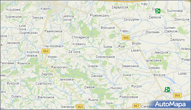 mapa Dobranowice gmina Wieliczka, Dobranowice gmina Wieliczka na mapie Targeo