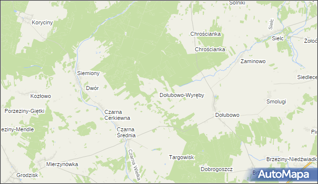 mapa Dołubowo-Wyręby, Dołubowo-Wyręby na mapie Targeo
