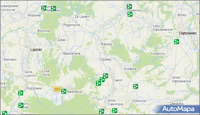 mapa Dzielec, Dzielec na mapie Targeo