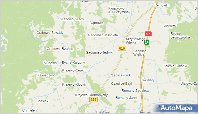 mapa Gadomiec-Wyraki, Gadomiec-Wyraki na mapie Targeo