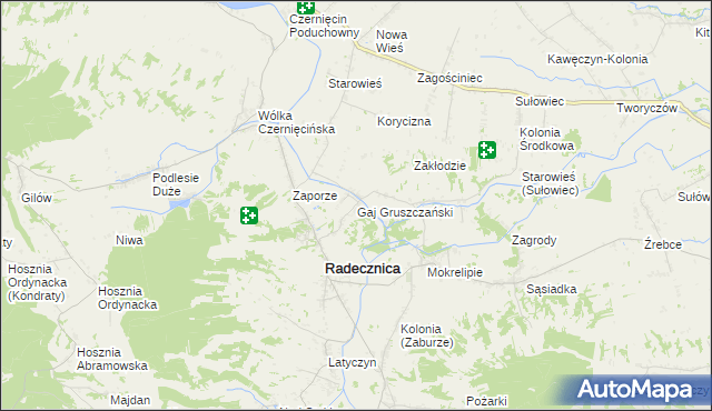 mapa Gaj Gruszczański, Gaj Gruszczański na mapie Targeo