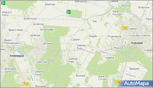 mapa Gałków Duży, Gałków Duży na mapie Targeo