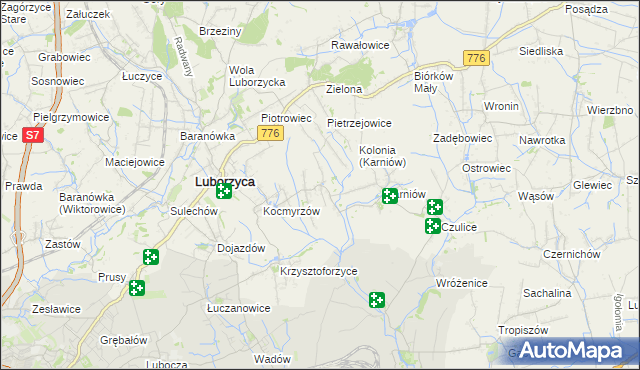 mapa Głęboka gmina Kocmyrzów-Luborzyca, Głęboka gmina Kocmyrzów-Luborzyca na mapie Targeo