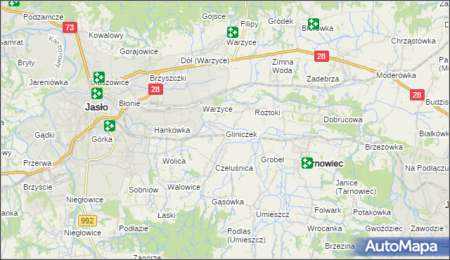 mapa Gliniczek, Gliniczek na mapie Targeo