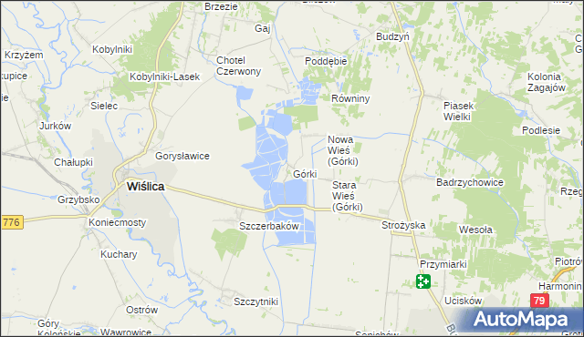 mapa Górki gmina Wiślica, Górki gmina Wiślica na mapie Targeo