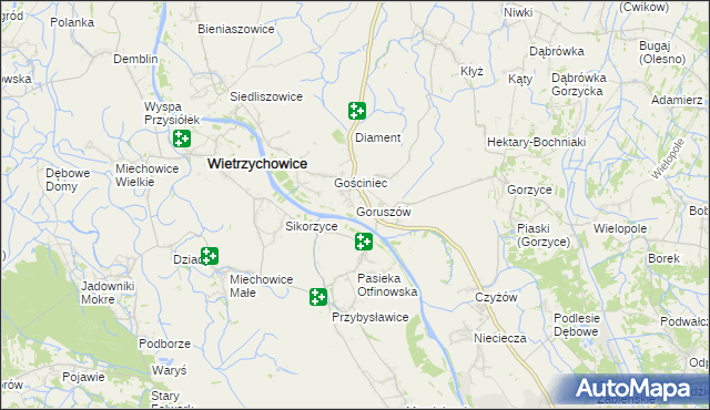 mapa Goruszów, Goruszów na mapie Targeo