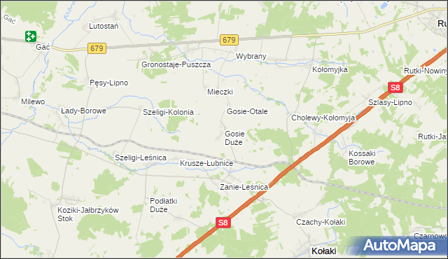 mapa Gosie Duże, Gosie Duże na mapie Targeo