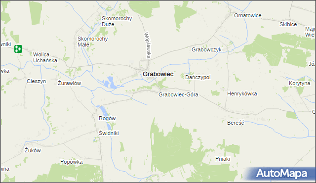 mapa Grabowiec-Góra, Grabowiec-Góra na mapie Targeo