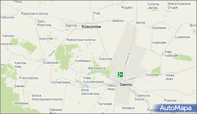 mapa Grechów, Grechów na mapie Targeo