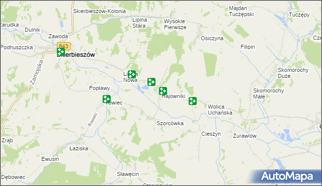 mapa Hajowniki, Hajowniki na mapie Targeo