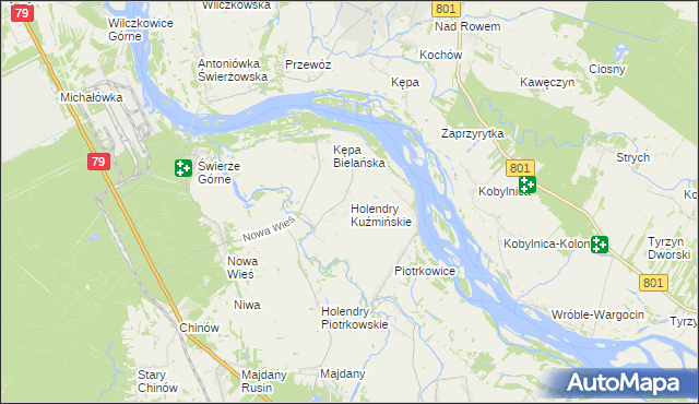 mapa Holendry Kuźmińskie, Holendry Kuźmińskie na mapie Targeo