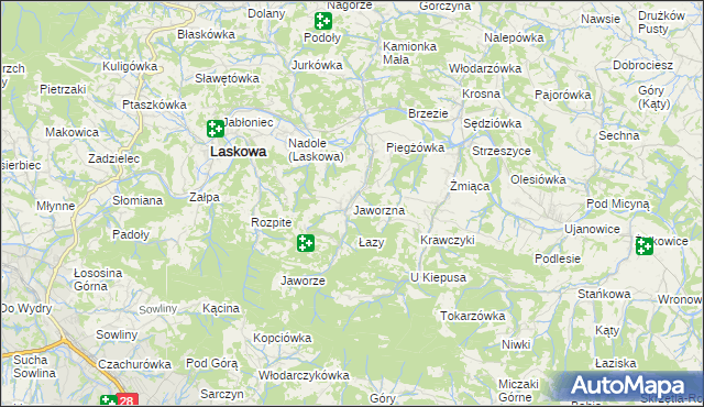 mapa Jaworzna, Jaworzna na mapie Targeo