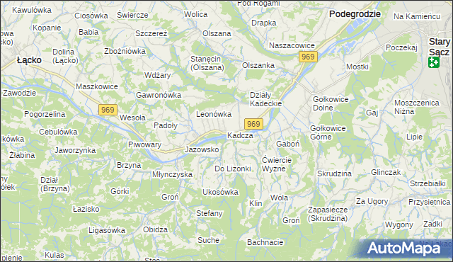 mapa Kadcza, Kadcza na mapie Targeo